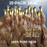 Remy Pure I Tips (450 tips) - 14+18+22 - 006 Light Brown
