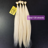 16 Inch U Tip Keratin Hair Extensions - White Blonde 060 - Total 120 strands